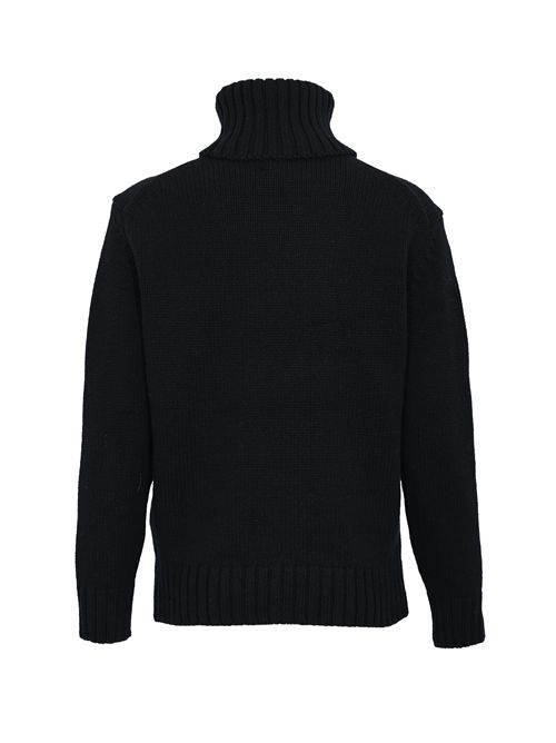 Maglione dolcevita in lana con intarsio Polo Nero POLO RALPH LAUREN | 211978329002